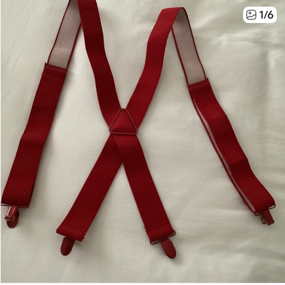 Classic Red Suspenders for Men